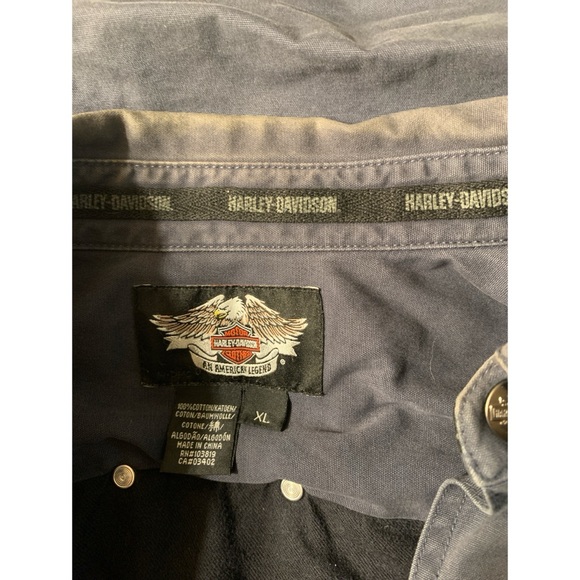 Harley Davidson Cotton Jacket Navy Men’s XL - Picture 4 of 9